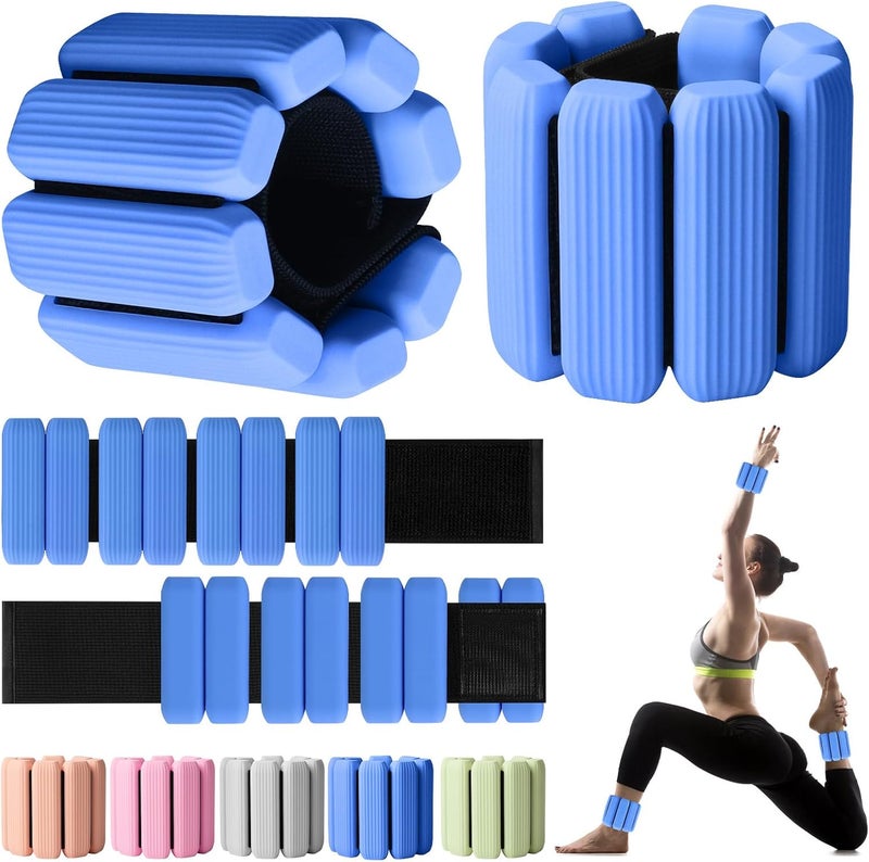 Gallia Wrist Weights, 2Pack Adjustable Wearable Wrist Ankle Weights for Women/Men, Silicone Wrist Bangles for Walking, Yoga, Pilates, and Gym, Arm & Leg Workout, 2lb - Image 1